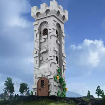 Gobrick MOC конструктор «Рыцари-львы», архитектура «Башня», строительный блок, военный средневековый замок, модульный конструктор, игрушка для детей, подарок