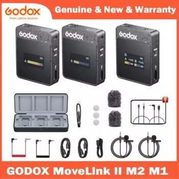 Godox MoveLink II M2 2.4G Беспроводная микрофонная система Петличный микрофон для камеры телефона TikTok YouTube vs Rode GO II SYNCO G2A2 PRO