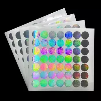 Голографические наклейки ZHUOYAN серебристые круглые 20 мм 100 шт