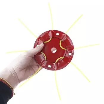 Головка газонокосилки из красной стали с 4 линиями, запасная головка для бензинового/литиевого триммера, для удаления травы, деталь для кустореза