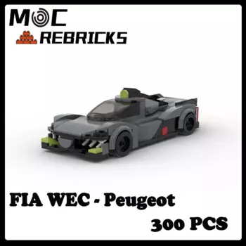 Гоночная модель MOC Cars Series FIA WEC - Peugeot 9X8, самодельные сборные кирпичи, строительные блоки, игрушки для детей, рождественские подарки