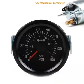 Гоночный 2 "52 мм механический барометр 0-10 бар/0-150PSI давление воздуха 12 В пресс-манометр автомобильный счетчик с 1/8 NPT