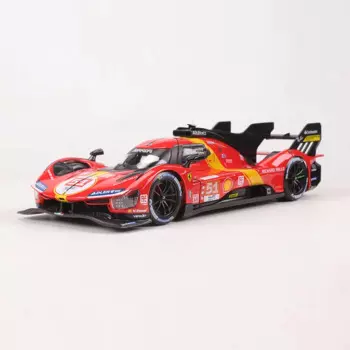 Гоночный автомобиль Burago 1:24 Ferrari 499p Le, работающий 24 часа, модель мужского автомобиля из сплава