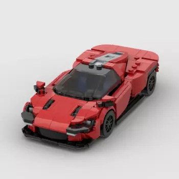 Гоночный спортивный автомобиль MOC Ferraried Daytona SP3, скоростной чемпион, гонщик, строительные блоки, креативные гаражные Игрушки для мальчиков