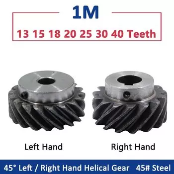 GooBetter 45 градусная левая/правая спиральная шестерня из стали 1 модуль 13-40 зубов