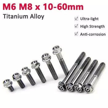 GooBetter серебристый титановый болт M6 M8 x 10/15/20/25/30/35/40/45/50/55/60 мм