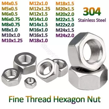 GooBetter шестигранные гайки DIN934 из нержавеющей стали 304