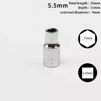 GooBetter шестигранные головки 1/4 с храповым механизмом 4-14 мм