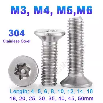 GooBetter шестилопастные защитные болты M3-M6 нержавеющая сталь