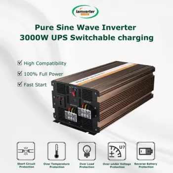 Горячая Распродажа 12V/24V/48V 3000W UPS Инвертор чистой синусоидальной волны с зарядным устройством