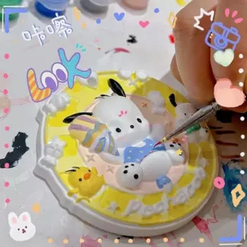 Горячая Sanrio Hello Kitty гипсовая кукла Kuromi ароматерапевтические украшения Diy3D трехмерный граффити автомобильный кулон детские милые игрушки