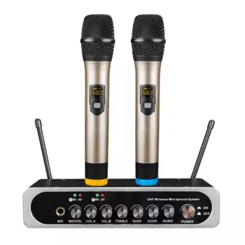Горячая X-8 UHF PRO Цифровой рабочий компактный микрофон Беспроводная звуковая система для конференц-зала UHF Двухканальный беспроводной микрофон