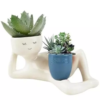 Горшок из смолы Lazy Guy Planter