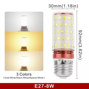 1/2/4 шт. 6 Вт 8 Вт светодиодная лампочка-Кукуруза E27 E14 светильник почка 60/80 светодиодов s SMD2835 220 в 110 В светодиодный ная лампа для украшения дома люстра светильник