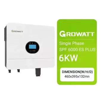 Готовый солнечный инвертор Growatt Spf 6000 Es Plus, гибридный автономный инвертор с удаленным мониторингом Wi-Fi