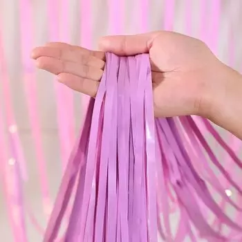 Градиентная шелковая штора с кисточками