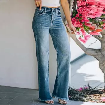 Градиентные женские джинсы, крутые прямые джинсы на молнии со средней посадкой, женские брюки для повседневной носки, женские джинсы