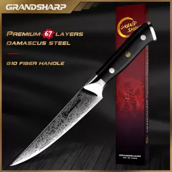 Grandsharp, 4,5 дюймов, нож для стейка Damacus, стандартные японские кухонные ножи из нержавеющей стали, настольный нож, инструменты для резки мяса, Ручка G10