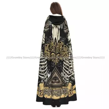 Гранж готический с черепом ведьмой Плащ Хэллоуин косплей костюм Взрослый Цвет Ретро возраст накидка
