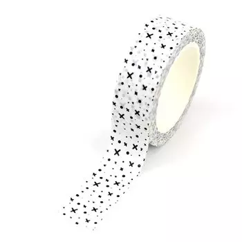 GREATHOPE WASHI TAPE Черно-белая лента с горошком