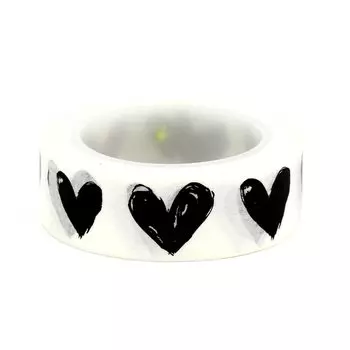 GREATHOPE WASHI TAPE Черно-белые сердечки 10 м