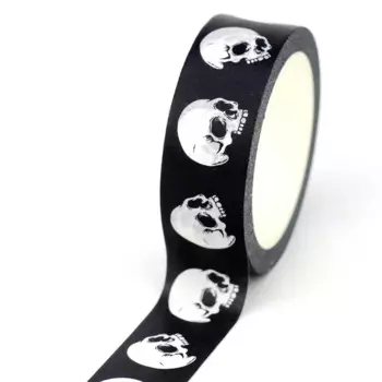 GREATHOPE WASHI TAPE Черно-белый череп 10 м