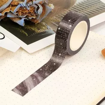 GREATHOPE WASHI TAPE Декоративная серебристая галактическая лента 10 м