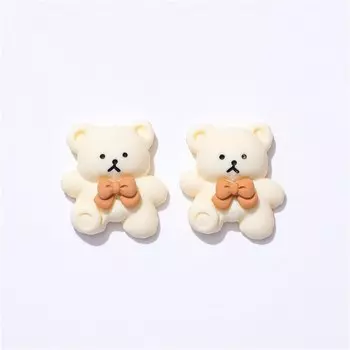 GRHO Мультяшный бежевый кофейный медведь кабошоны 10 шт.