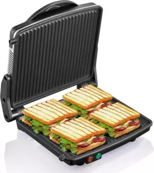 Гриль Panini Press, для приготовления сэндвичей для гурманов, антипригарные пластины с покрытием 11x9,8 дюйма, открывается на 180 градусов для любого типа или размера