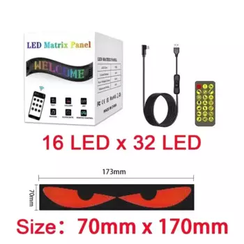 Грузовик Автомобиль Движущие глаза Светодиодный дисплей RGB Матричная панель Свет Bluetooth Управление через приложение Программируемый гибкий экран Светодиодный автомобильный светильник