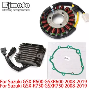 GSXR600 GSXR750 2008-2019 катушка статора двигателя + регулятор напряжения Выпрямитель для Suzuki 600 750 с прокладкой