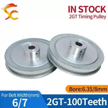 Алюминиевый шкив SC GT2 100T 6/7 мм