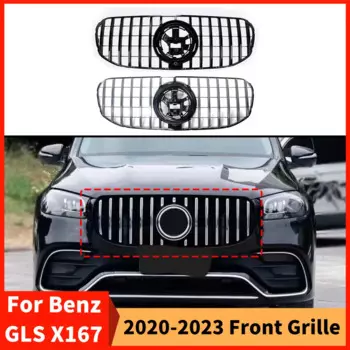 GT стиль передний бампер решетка гриль отделка для Mercedes X167 Benz GLS 2020-2023 400 450 580 400d GLS400 GLS450 аксессуары для настройки