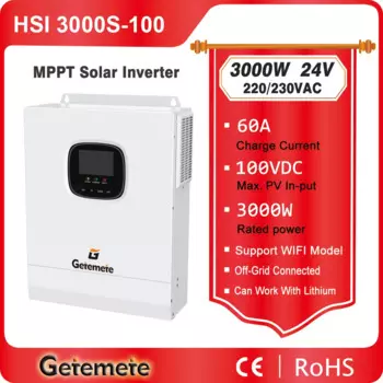 GTMT 3 кВт/3 кВА MPPT 60 А 24 В 220/240 в автономный солнечный инвертор PV, максимальный вход в постоянного тока для солнечной системы постоянного тока в переменный ток, Синусоидальная волна