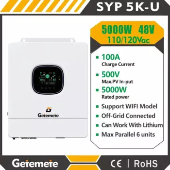 GTMT SYPU 5 кВт 110/120 В гибридный солнечный инвертор MPPT 100A 10000 ВА чистый синусоидальный инвертор 48 В зарядное устройство автономный солнечный инвертор