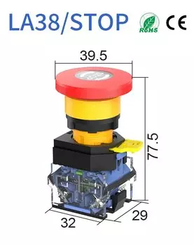 GTRIC кнопка аварийного остановки переключатель 16/22 мм красный зеленый гриб колпачок 1NO1NC самоблокирующийся серебристый контактный переключатель кнопка