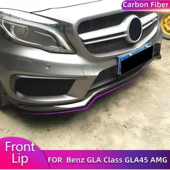 Губа переднего бампера из углеродного волокна для Mercedes-Benz GLA Class GLA45 AMG Utility 2015 2016 автомобильный передний спойлер защита для подбородка