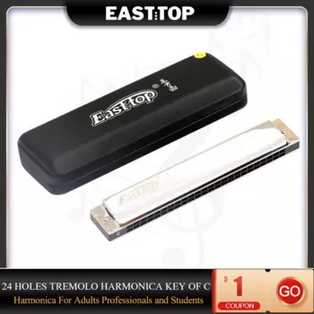 Губная гармошка EASTTOP Tremolo T2406 с 24 отверстиями, профессиональная Губная гармошка Tremolo T2406 для взрослых, студентов, профессионалов