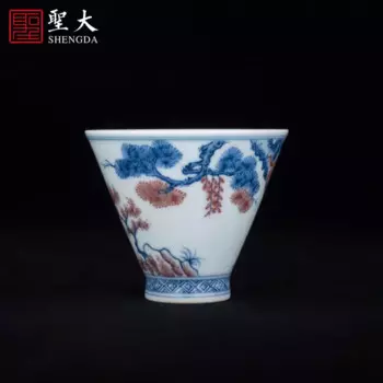 Guihong печь сине-белая подглазурная красная «Сосновая обезьяна» мастер чашка Цзиндэчжэнь ручная роспись кунг-фу чайная чашка высокого качества