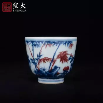 Guihong печь сине-белая подглазурованная красная чашка-журавль мастер Цзиндэчжэнь Чайный набор Чистая ручная роспись чайная чашка кунг-фу чайная чашка