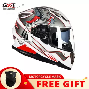 GXT-999 Шлем с двойными линзами, анфас, мотоциклетный шлем в горошек, одобренный Ece, гоночный винтажный шлем Para Moto, шлем скорпиона, Cascos