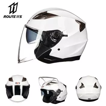 GXT мотоциклетный шлем половина лица ABS мотоциклетный шлем электрический безопасный шлем с двойными линзами мото шлем для женщин/мужчин Casco Moto #