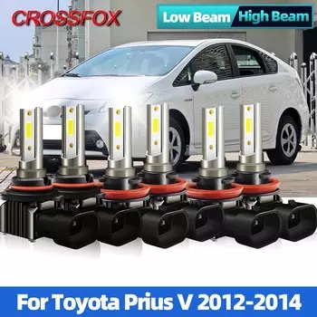 H11 светодиодные лампы светильник 9005 HB3 Светодиодные лампы 6000K 40000LM Turbo светодиодные лампы дальнего и ближнего света светильник для Toyota Prius V 2012 2013 2014