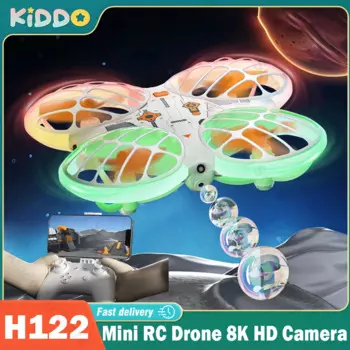 H122 RC Дрон 8K HD Камера Карманный НЛО со светодиодной подсветкой Мини WIFI FPV Квадрокоптер для предотвращения препятствий Дрон Вертолет Игрушки для мальчиков