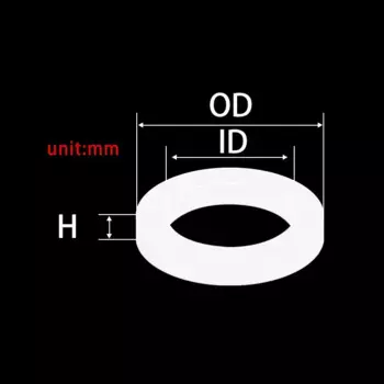 H1mm Flat gasket M2-M42 nitrile silicone fluorine rubber NBR VMQ FKM wear-resistant shock-absorbing waterproof sealing gasket