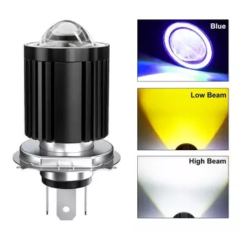 H4 LED Moto H6 BA20D P15D Светодиодные лампы для фар мотоцикла Angel Devil Eye Lens Белый Желтый Hi Lo Лампа Аксессуары для скутера