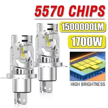 H4 Светодиодные фары Автомобильный мотоцикл 1: 1 Мини - беспроводная турбина светодиодная лампочка 150000LM 1700W 6000K Canbus