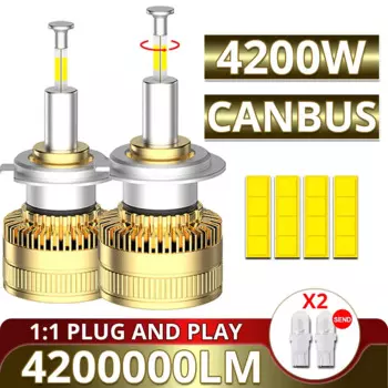 Светодиодные фонари H7 CANBUS 360 для автомобильных линз проектора H4 4200 Вт H1 H11 9005 9006 HB3 HB4 автоматические светодиодные фары Противотуманные фары Plug&Play