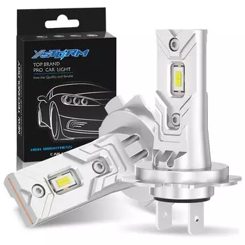 H7 Светодиодная лампа H4 Комплект фар Мини безвентиляторный 60W 30000LM 6000K CSP для автомобильных фар 12V Белый Авто противотуманные фары H7 Led Автомобильные