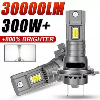 H7 Светодиодные фары CANBUS 30000LM 7035 CSP чип 1: 1 Мини - размер подключаемый автомобильный светильник 6000K с вентилятором беспроводная турбина противотуманная лампа